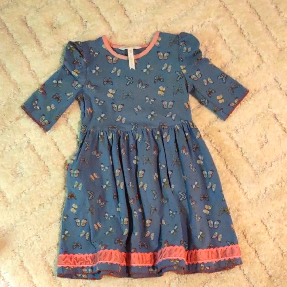 Matilda Jane Blue Dress with Butterfly Print